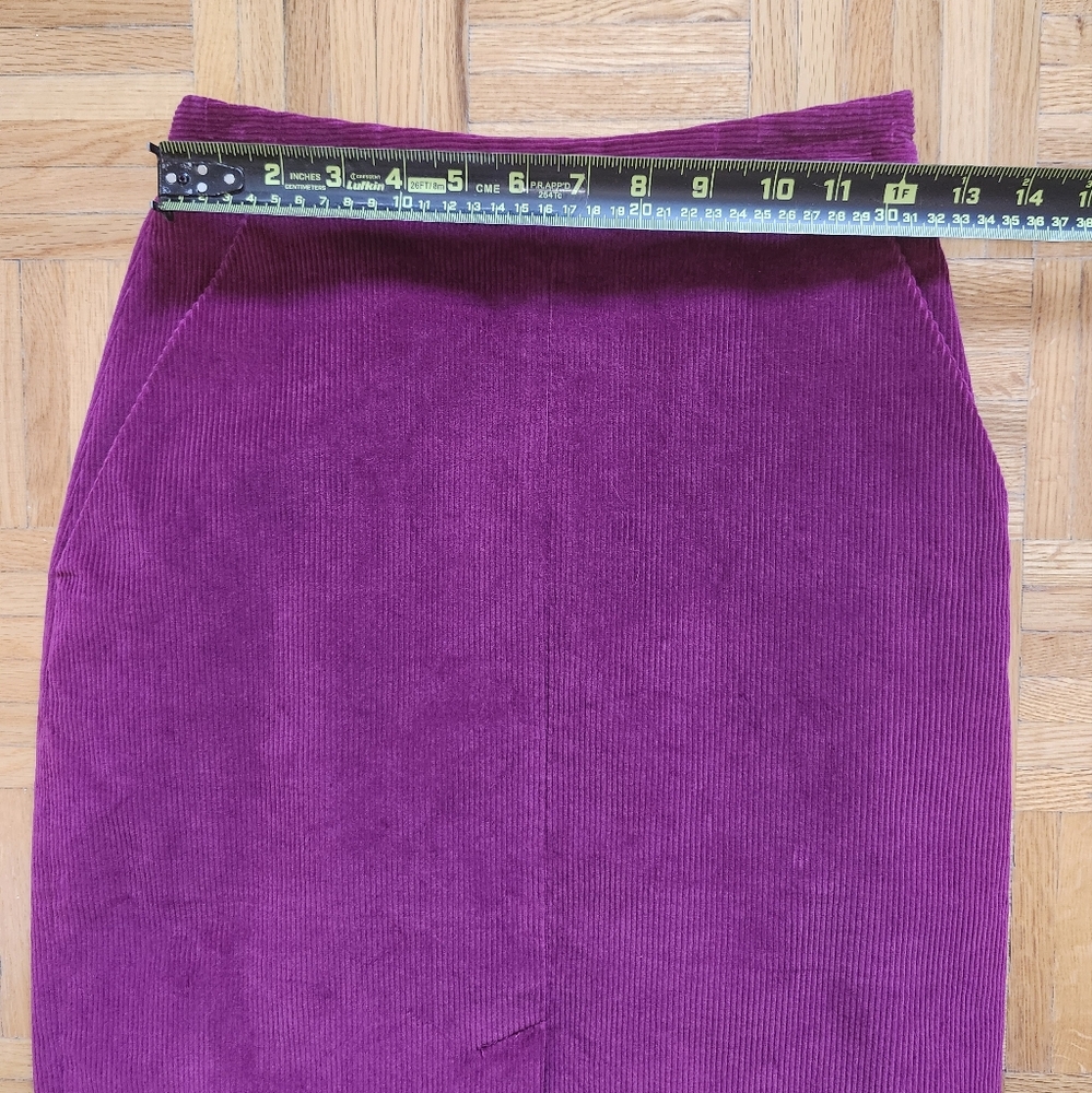 🎉 3/$60 Aritzia Babaton Fuscia Pink Corduroy Pencil Skirt Size 0 - Picture 8 of 10